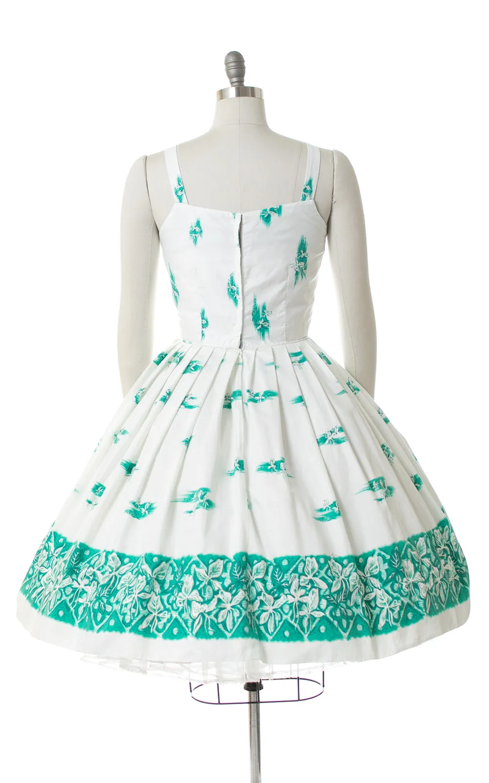 1950s Hawaiian Iris Border Print Sundress | medium
