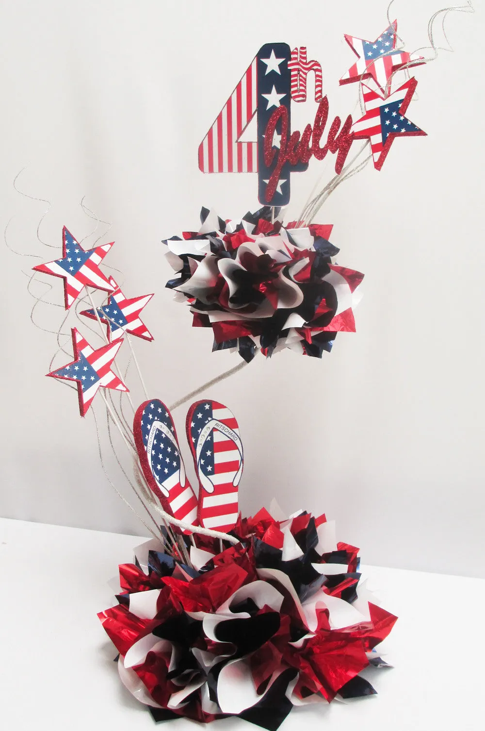 2-Tier Metallic Tissue Centerpiece Base