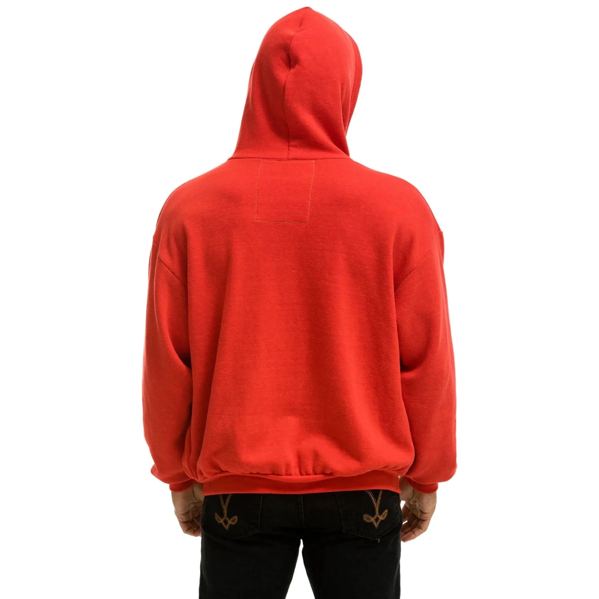 5 Stripe Zip Hoodie Red/Neon Rainbow