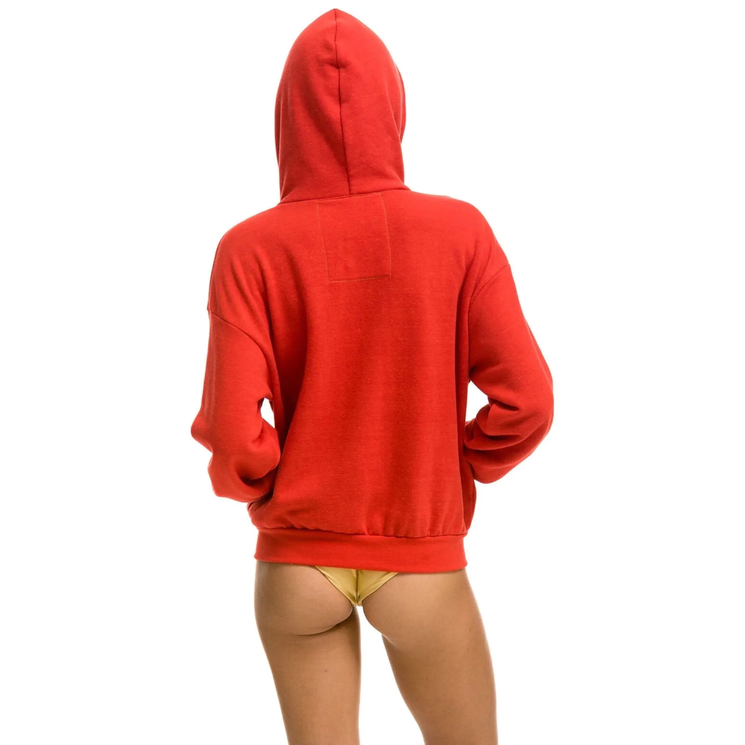 5 Stripe Zip Hoodie Red/Neon Rainbow