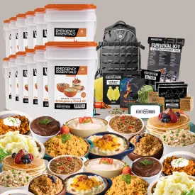 6-Month Emergency Food Kit Plus FREE Ultimate Go-Bag Bundle