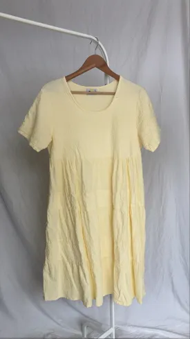 90s Pale Yellow Babydoll Dress - M/L
