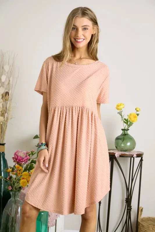 ADORA Swiss Dot Babydoll Dress