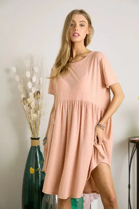 ADORA Swiss Dot Babydoll Dress