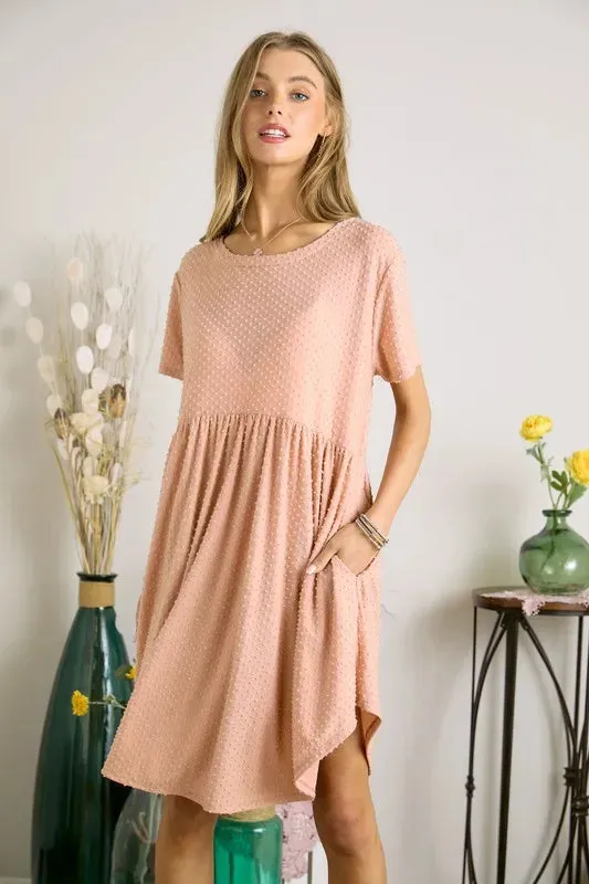 ADORA Swiss Dot Babydoll Dress