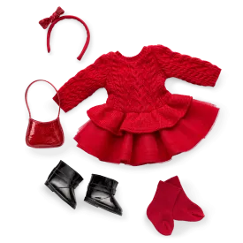 American Girl® x Something Navy Crimson Sparkle Sweater Dress for 18-inch Dolls