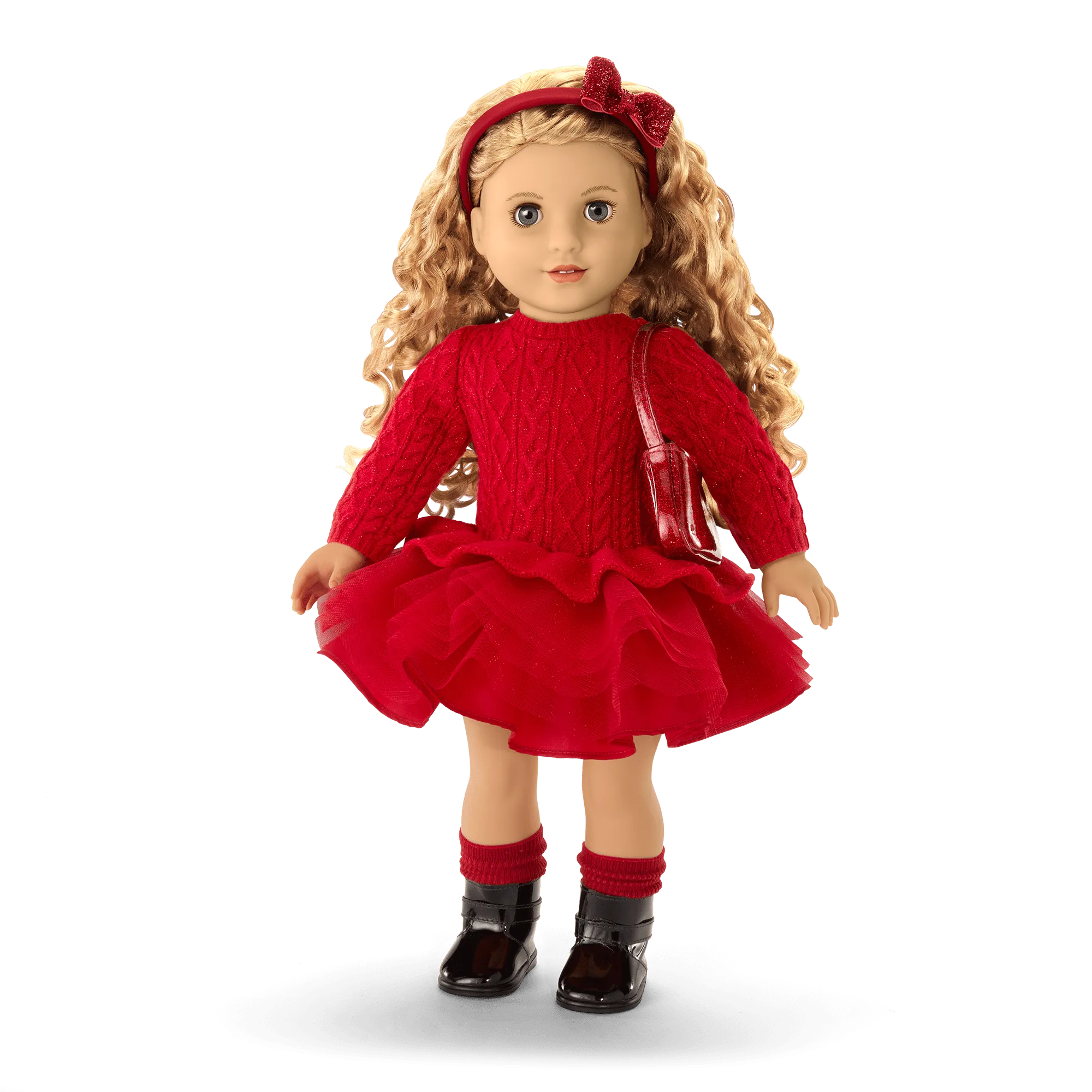 American Girl® x Something Navy Crimson Sparkle Sweater Dress for 18-inch Dolls