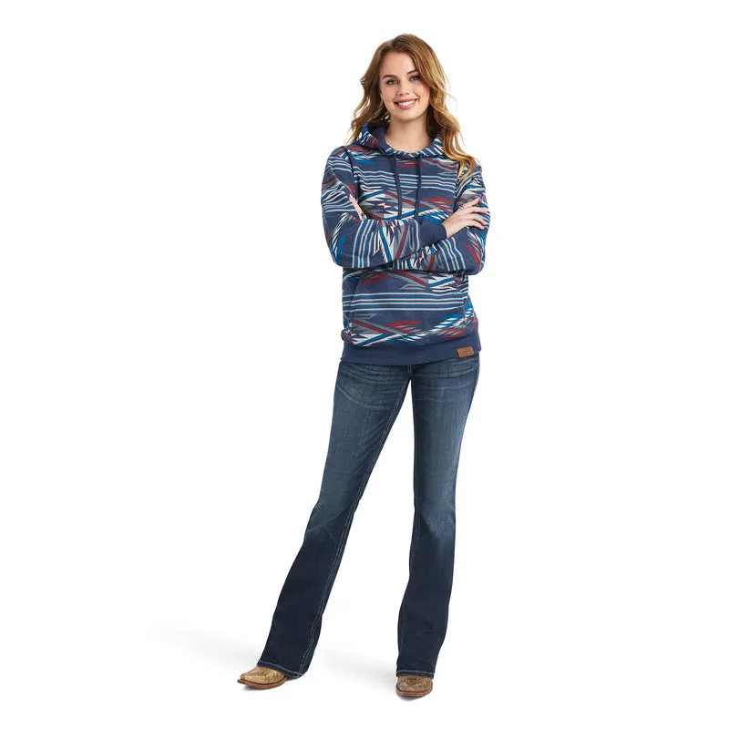 Ariat Women's All Over Print Chimayo Hood, New Mexico Navy Print