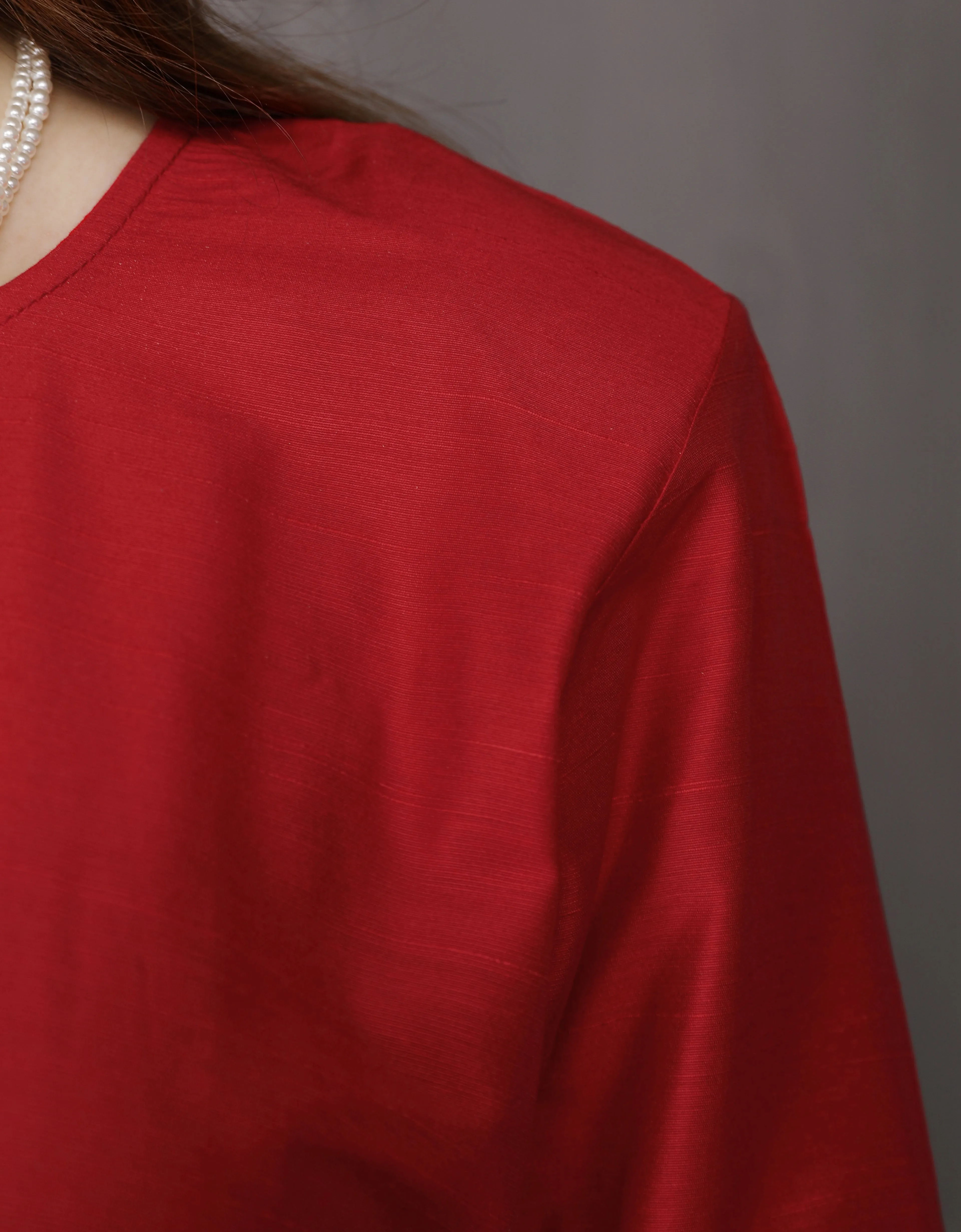 BAJU KURUNG PAHANG MODEN JENNA (CRIMSON RED)