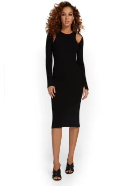 Beige Botany 2-Piece Ribbed Knit Midi Dress & Shrug Set - Brands We Love