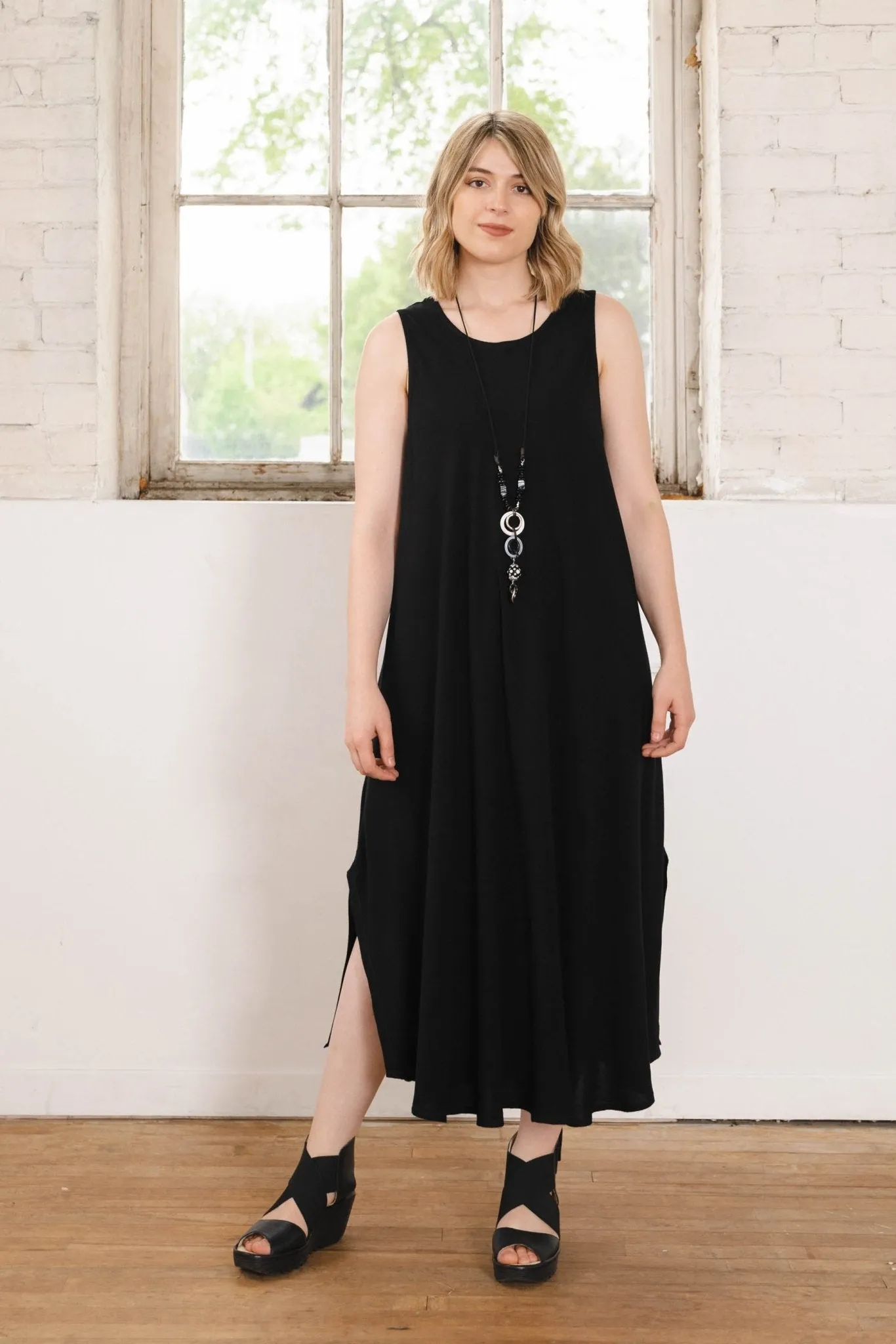 Bias Cut Dress - Black