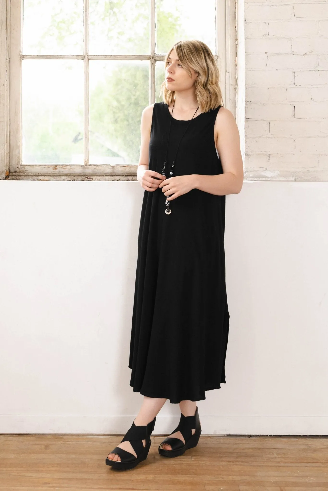 Bias Cut Dress - Black