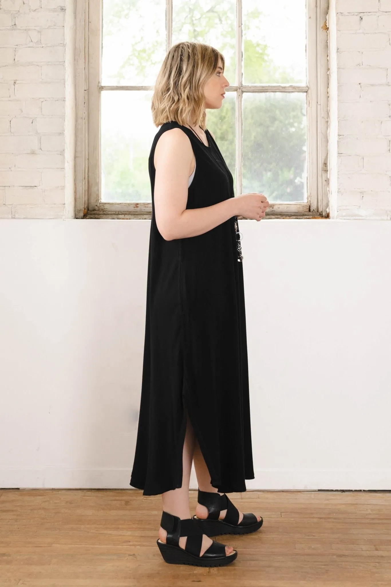 Bias Cut Dress - Black