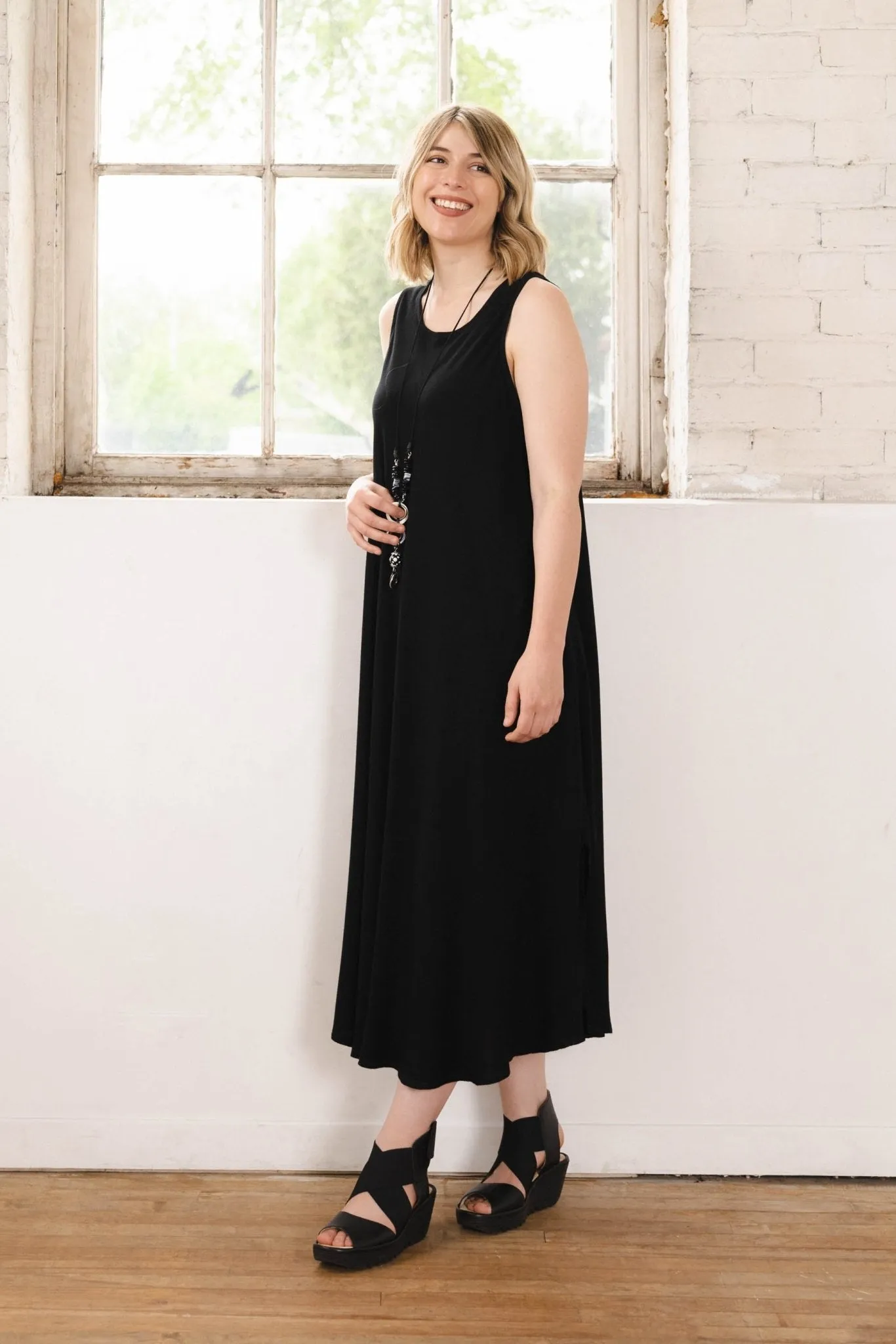Bias Cut Dress - Black