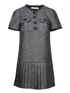 Black Metallic Bouclé Mini Dress