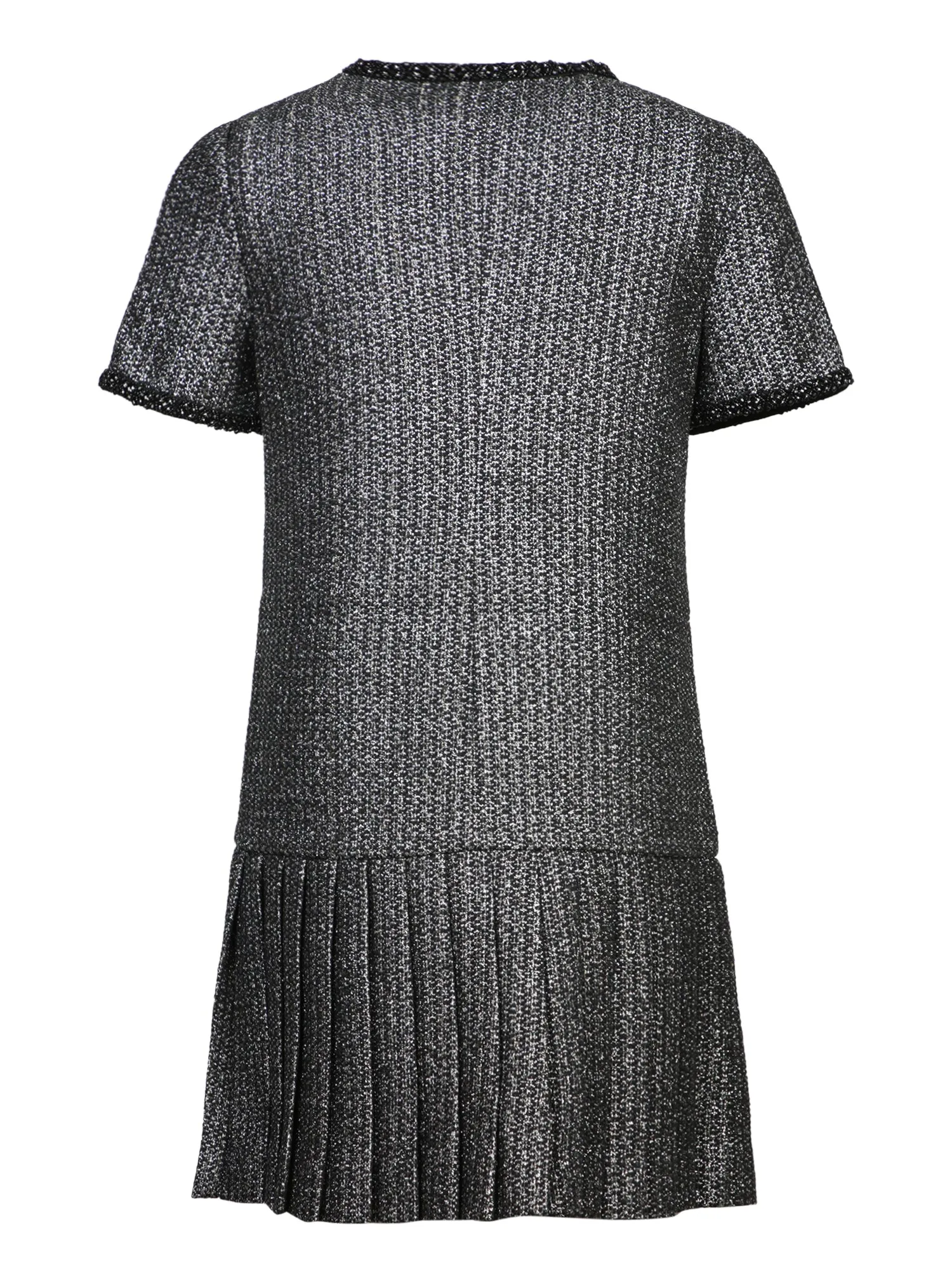 Black Metallic Bouclé Mini Dress