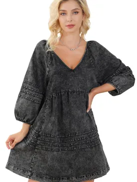 Black Puff Sleeve Dress