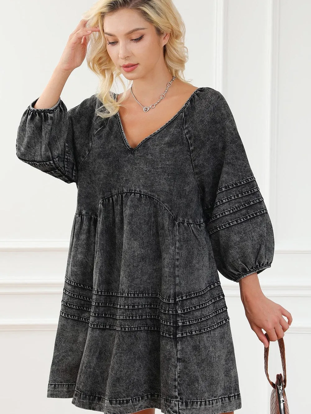 Black Puff Sleeve Dress