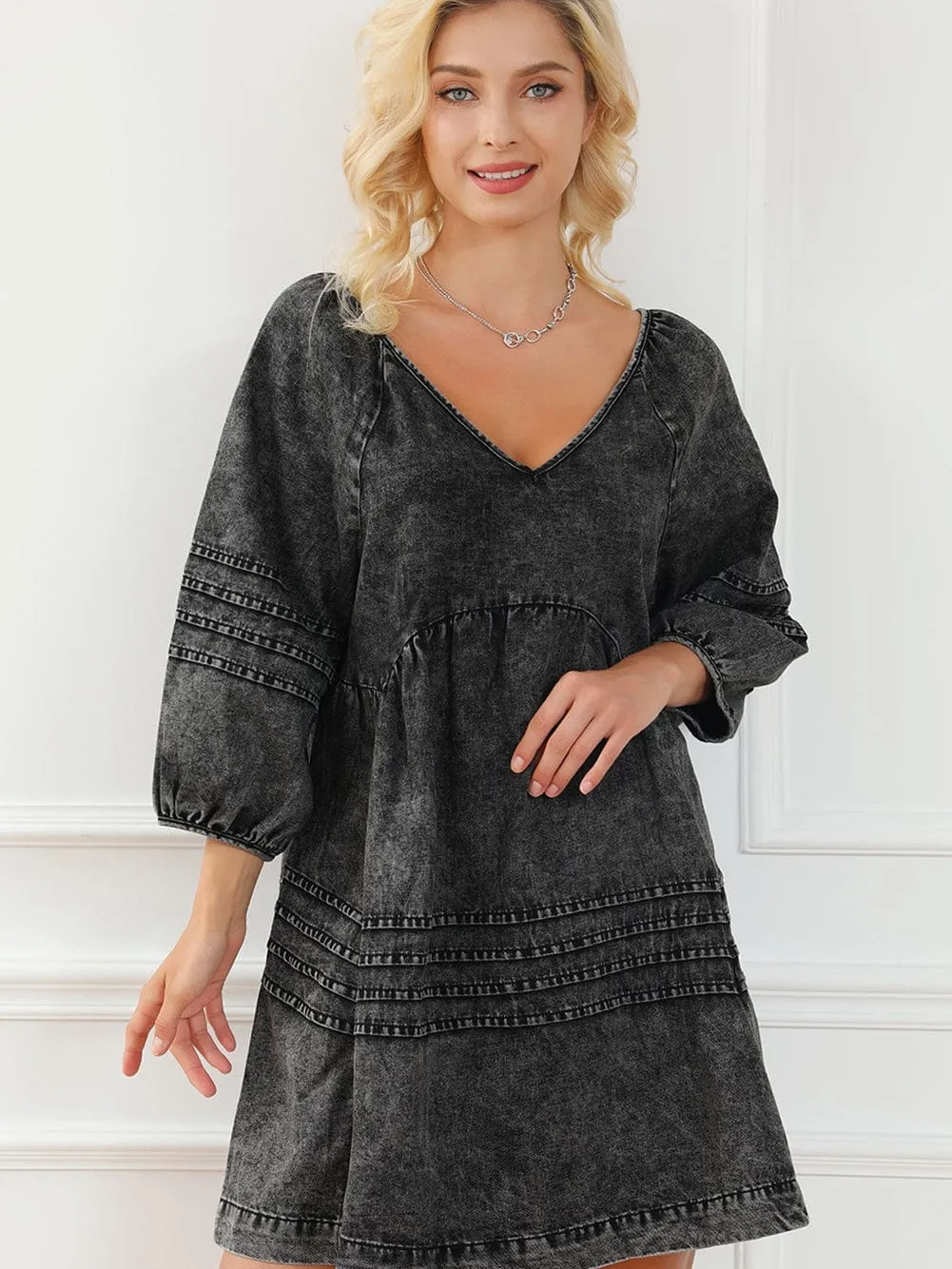 Black Puff Sleeve Dress