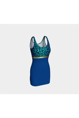 Blue Leopard Bodycon Dress