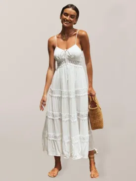 Bohemian Lace Midi Dress with Vintage Elegance