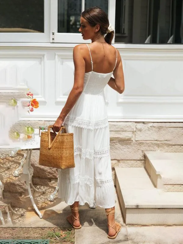 Bohemian Lace Midi Dress with Vintage Elegance