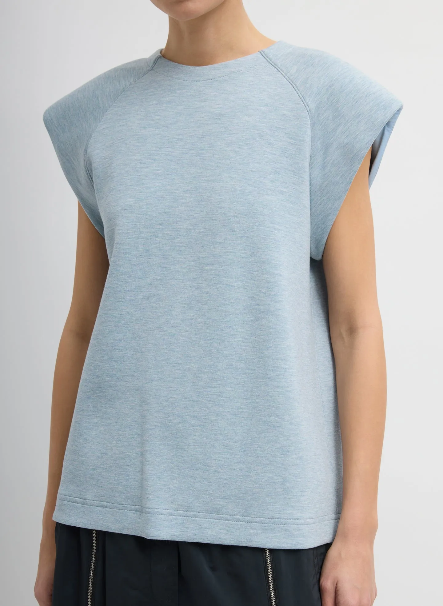 Bonded Viscose Sculpted Sleeveless Top