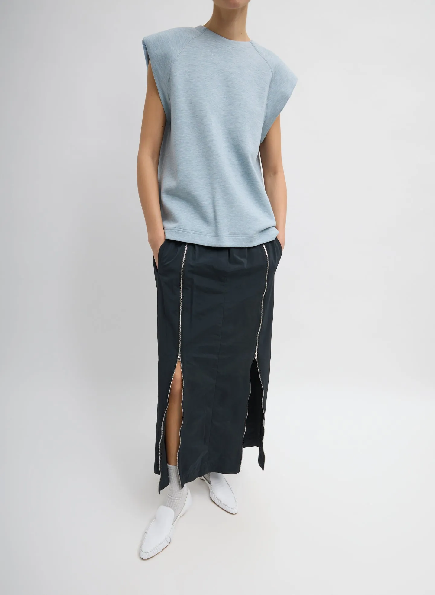 Bonded Viscose Sculpted Sleeveless Top