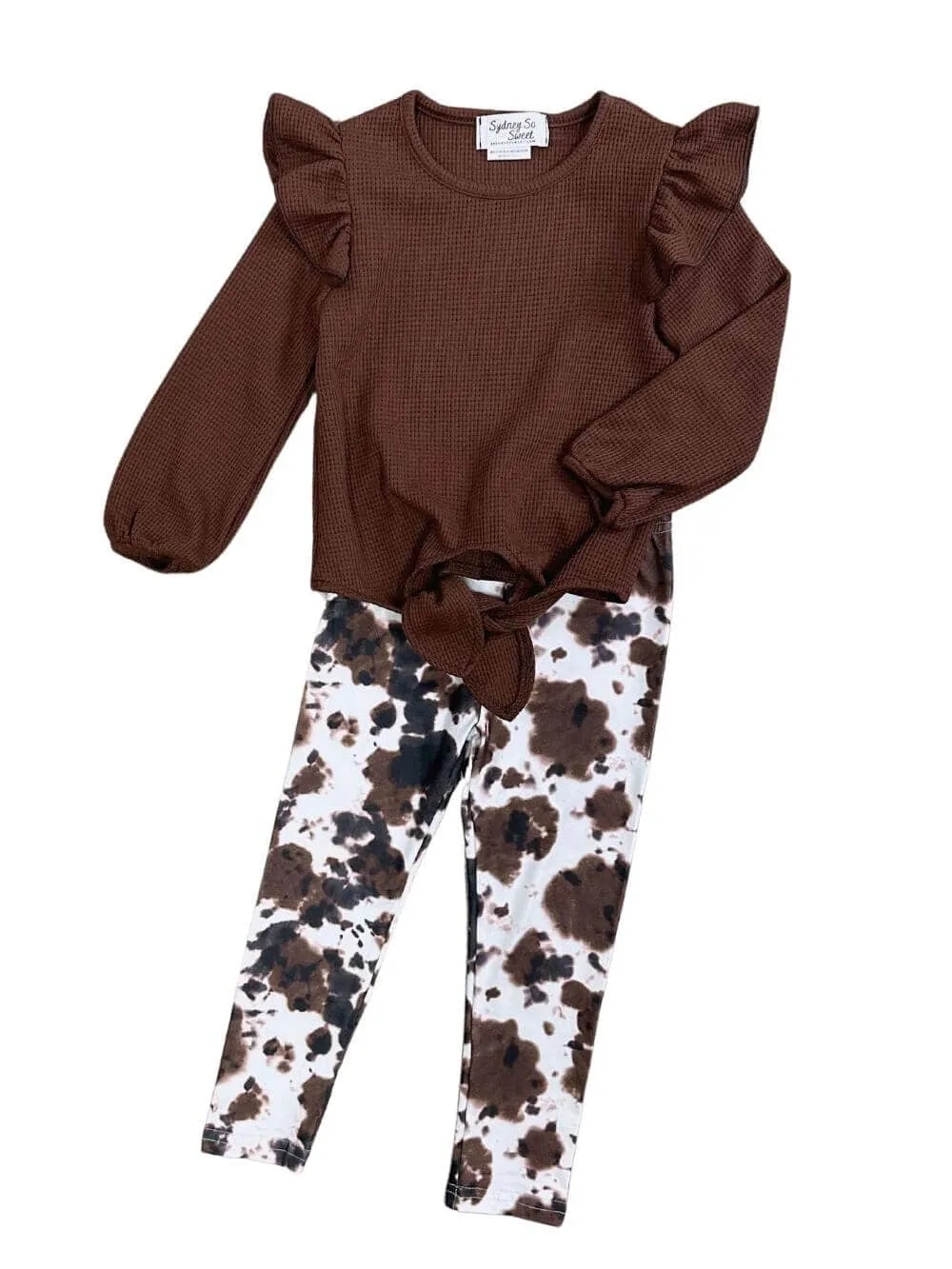 Brown Cow Brown Cow Girls Tie Top Leggings Outfit