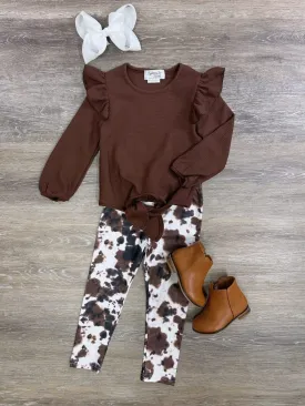 Brown Cow Brown Cow Girls Tie Top Leggings Outfit