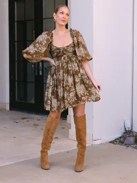 Brown Floral Mini