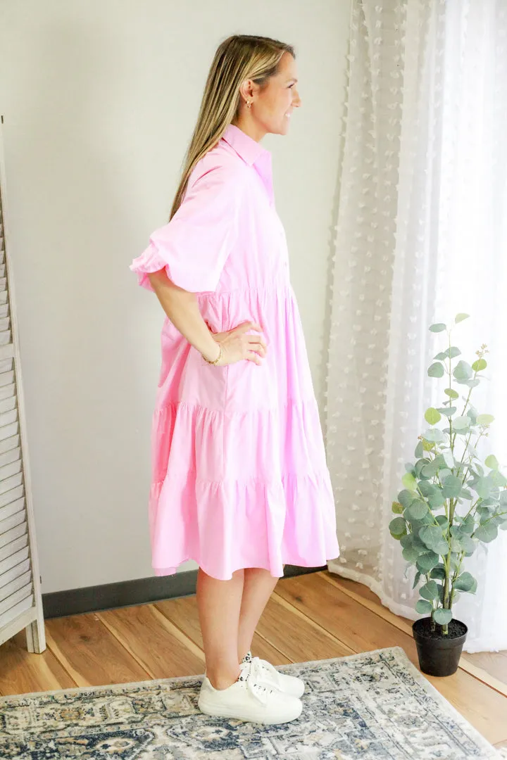 Button Front Babydoll Dress
