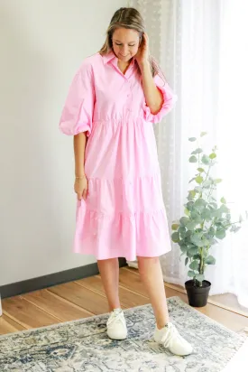 Button Front Babydoll Dress