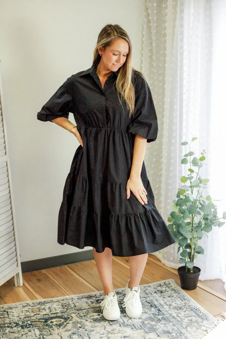 Button Front Babydoll Dress