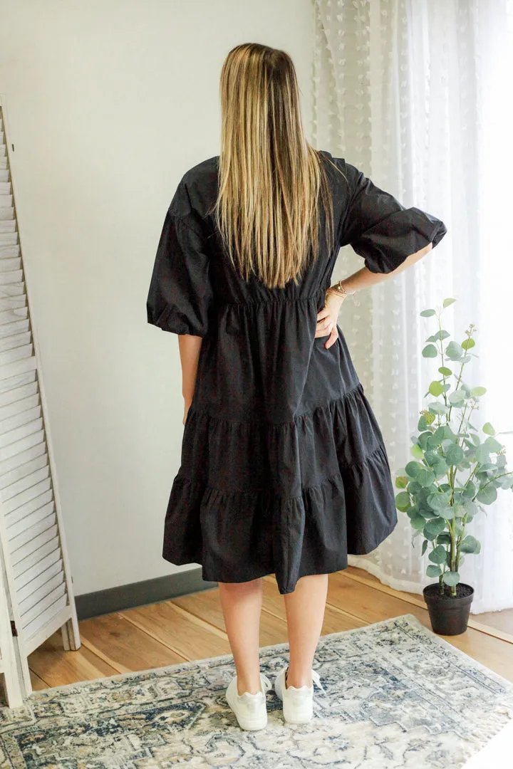 Button Front Babydoll Dress