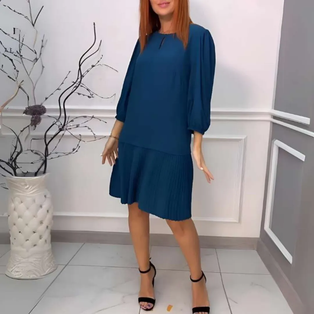 CELESTE - MONACO Minimalist Pleated Dress