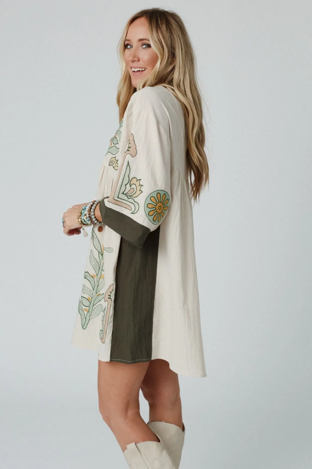 Chateau Chic Babydoll Tunic Dress - Sage