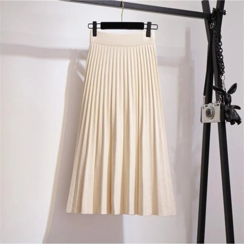 Chic High Waist Knit Midi Skirt - A Must-Have for Every Wardrobe