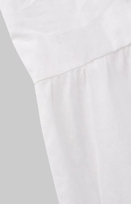 Chic Puff Sleeve Cotton Babydoll Midi Dress - Timeless Feminine Style
