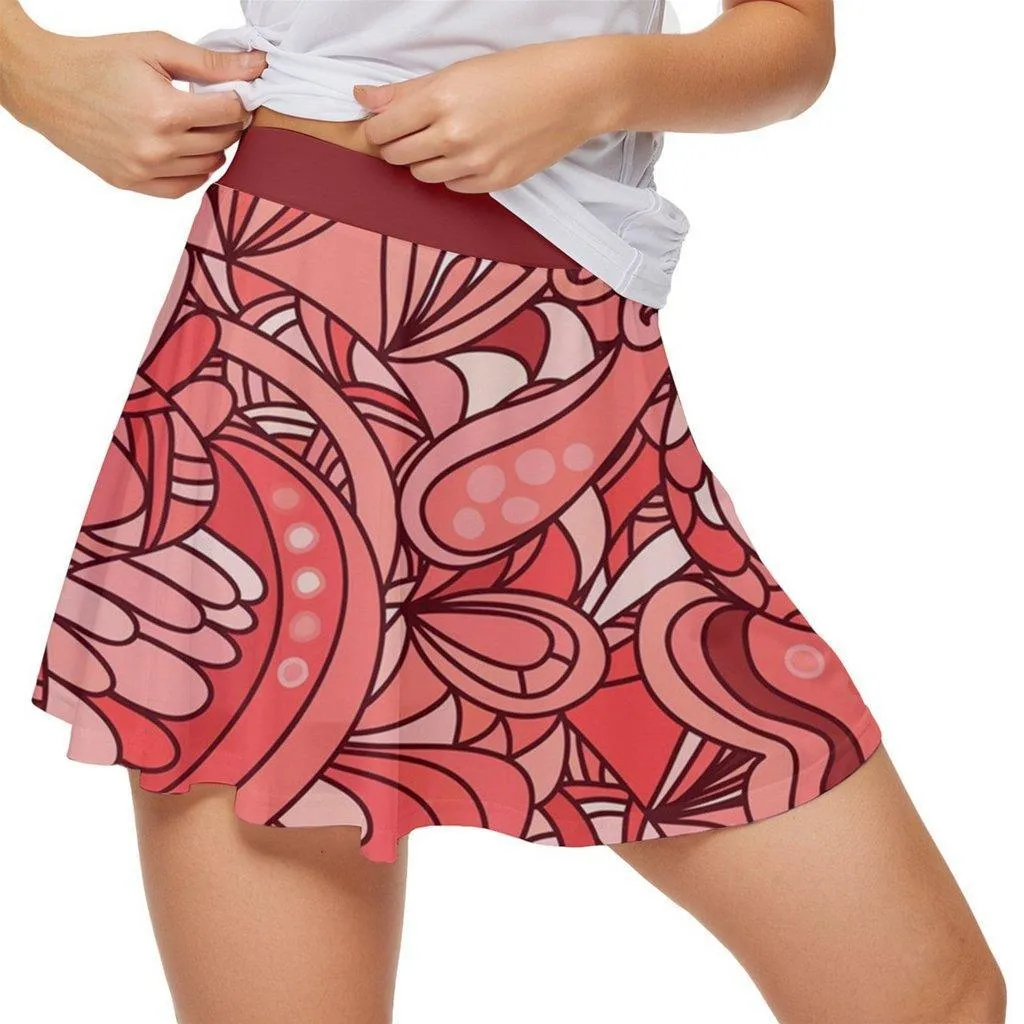 Citra Brown Active Top Tee & Print Skort Set