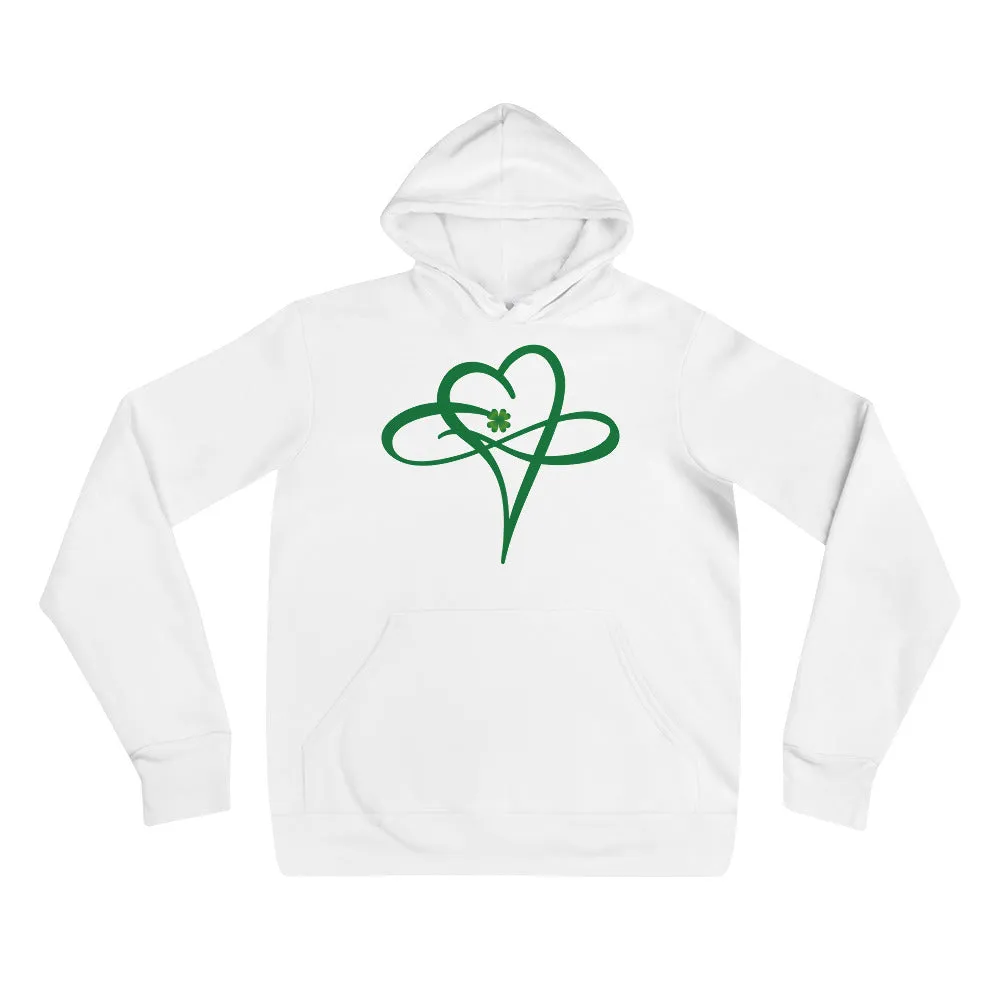 Clover Heart Graphic Unisex Hoodie Cozy & Stylish Infinity Heart Design, lioness-love