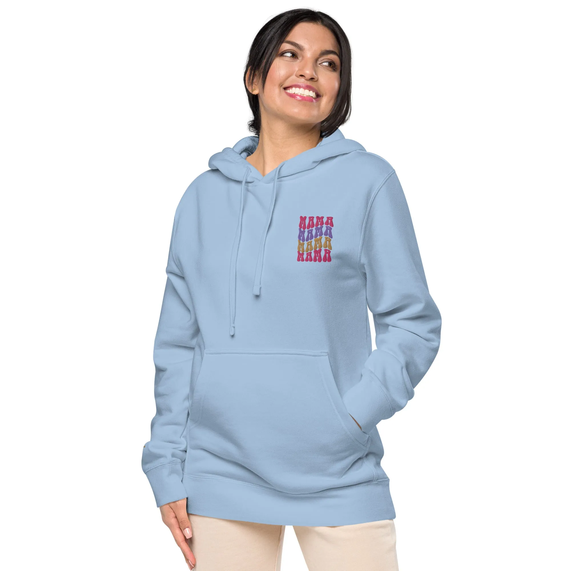 Colorful Retro Mama Design Unisex Pigment-Dyed Hoodie, lioness-love