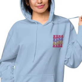 Colorful Retro Mama Design Unisex Pigment-Dyed Hoodie, lioness-love