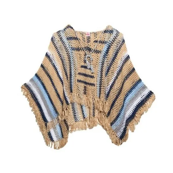 Crochet California Poncho Hoodie