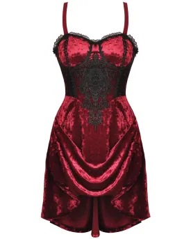 Dark In Love Incarnadine Mini Velvet Slip Dress