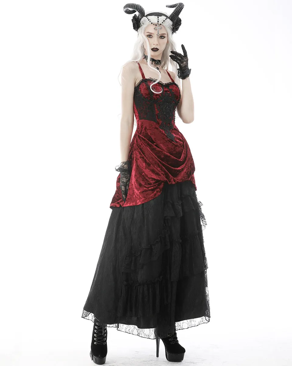 Dark In Love Incarnadine Mini Velvet Slip Dress