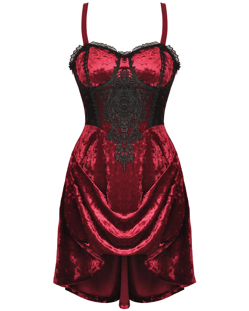 Dark In Love Incarnadine Mini Velvet Slip Dress