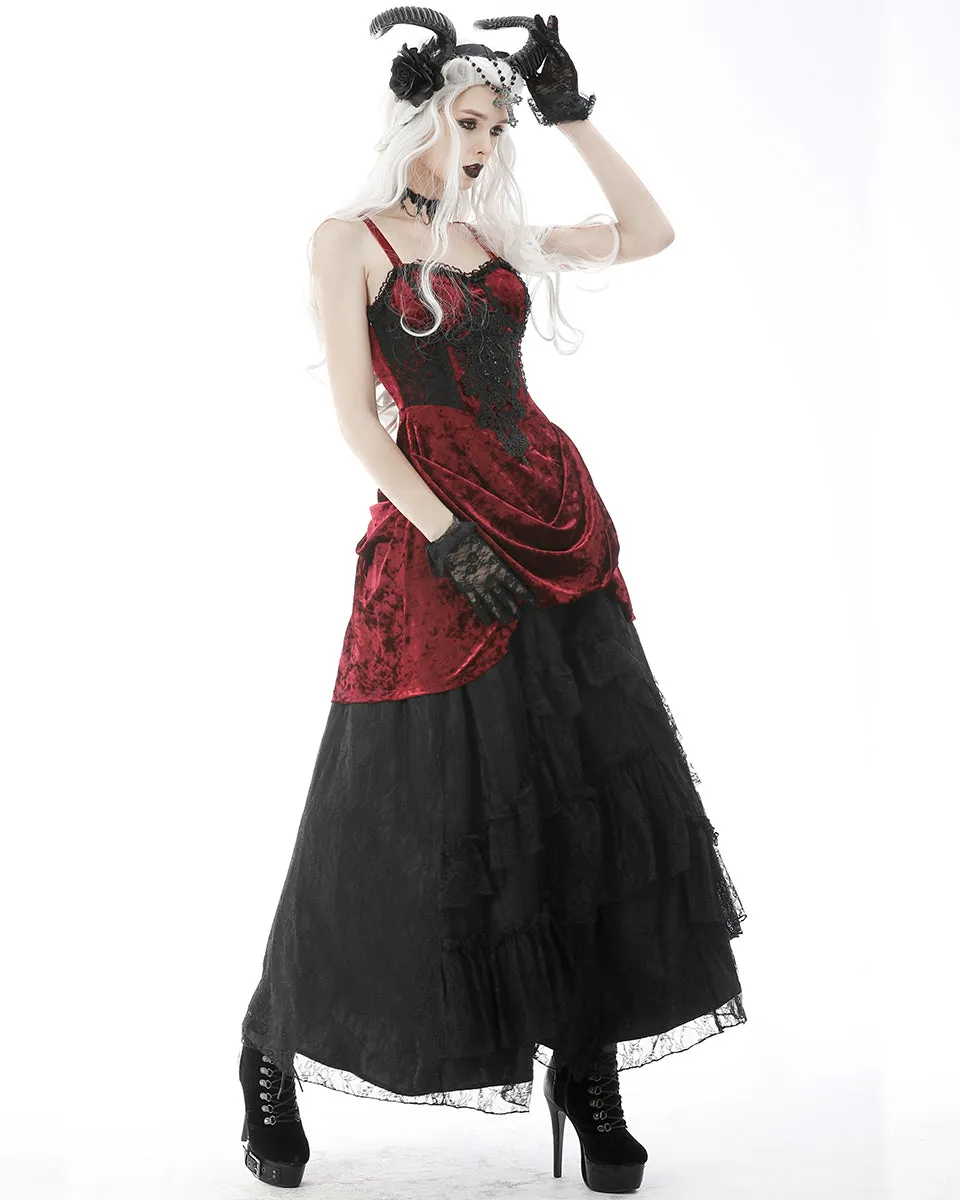 Dark In Love Incarnadine Mini Velvet Slip Dress