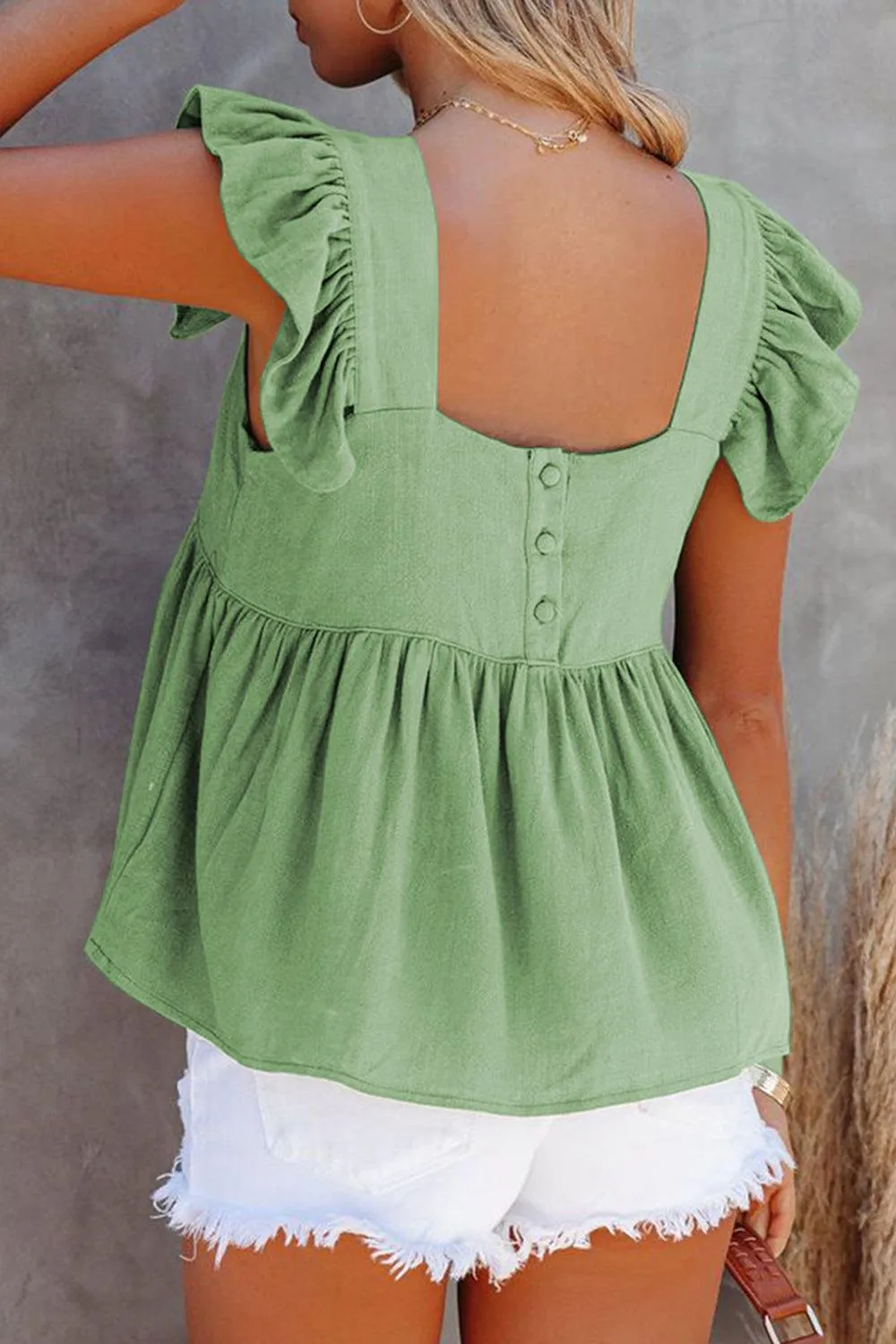 Everyday Chic Square Neck Babydoll Top