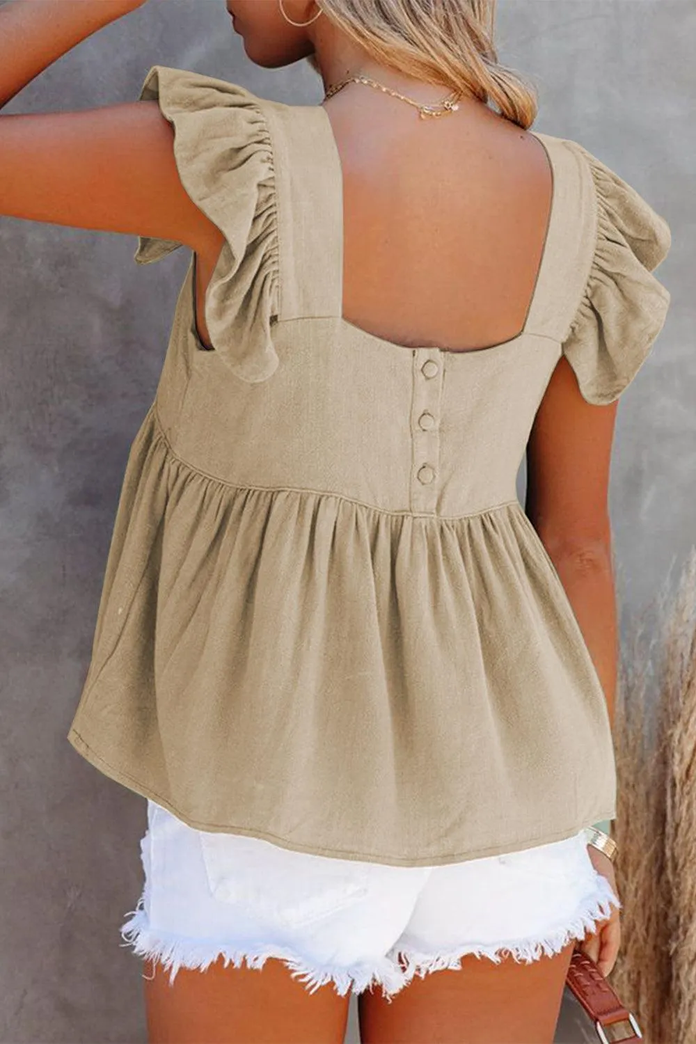 Everyday Chic Square Neck Babydoll Top